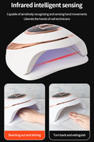 Lampe UV LED 130W à double source lumineuse pour séchage rapide des ongles, 4 minuteurs, pour vernis gel