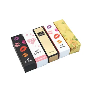 De la impresión en color de lápiz labial líquido caja de papel de hoja de oro de papel de lujo brillo de labios de embalaje de cosméticos, caja de regalo de lujo