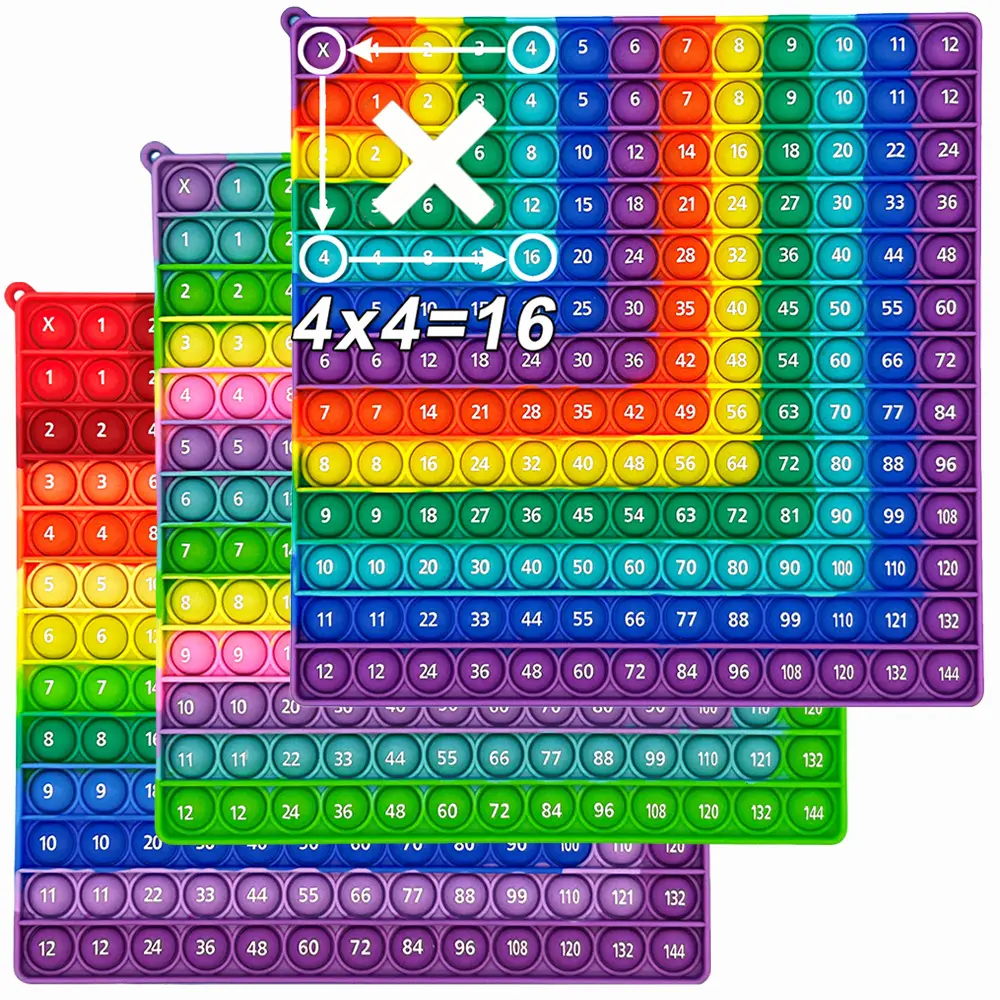 12x12 moltiplicazione pratica veloce Push Pop giochi, giocattoli matematici manipolativi cancelleria materiale scolastico Fidget giocattoli Pop per bambini