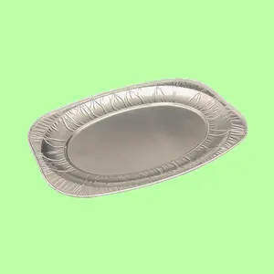 High Quality Oval Fish Trays Disposable Aluminium Foil Turkey Pan for Chicken Baking in Oven High Temperature Resistance