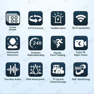 Caméra de sécurité PTZ extérieure 20MP <span class=keywords><strong>WiFi</strong></span>/4G, étanche IP66, audio bidirectionnel Cloud, détection de mouvement pour la surveillance des parkings - Product Image 3
