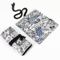 Étuis de rangement élégants pour pinceaux d'art en rouleau de toile à motifs colorés avec attache en corde Étuis personnalisés à 48 fentes pour l'écriture de croquis