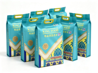 Sachet d'emballage en plastique laminé à fond plat imprimé sur mesure avec fenêtre transparente pour riz