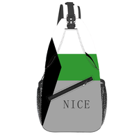 Sac de poitrine personnalisé en polyester durable motif arc-en-ciel, bandoulière imprimée par sublimation vif pour les activités Pride et les trajets quotidiens