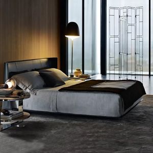 Mobilier italien de grande qualité King Size pour chambre à coucher minimaliste nordique moderne lit en cuir léger tufté de luxe européen - Product Image 6
