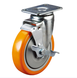 5 inch Erweiterung Adapter Schraube Seite Bremse Kunststoff <span class=keywords><strong>Caster</strong></span> TPR Rad mit Kugellager - Product Image 2