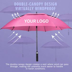 Parapluie droit surdimensionné à ouverture automatique, coupe-vent, grand format, avec logo personnalisé imprimé, cadeaux promotionnels pour entreprises, événements en plein air - Product Image 3