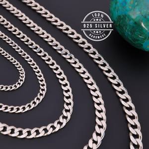 Corrente SC36 de Prata Esterlina 925 Joias de Hip Hop Colar de Corrente Cubana Robusta de 3,6 mm com Corte de Diamante para Homens e Mulheres - Product Image 1