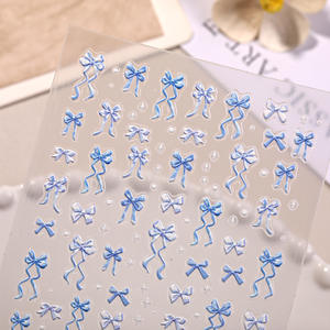 Autocollants 3D pour ongles en relief avec papillon multicolore, décalcomanies pour ongles, mignon, printemps, été, <span class=keywords><strong>manucure</strong></span>, bricolage - Product Image 2