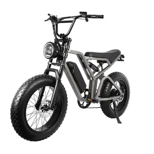 Bicicleta Eléctrica Retro de 50 km/h y 750W, diseño Retro de motocicleta, vehículo eléctrico todoterreno de neumáticos anchos, bicicleta de ciudad, libre de impuestos