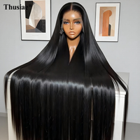 Perruque Lace Front Transparente 13x6 en Cheveux Humains Vietnamiens de 40 Pouces, Lisse Baguette, Couleur Naturelle Noire, Vente en Gros pour Femmes