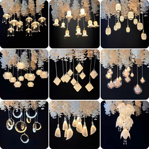 LEDA Elegante Decoración de Techo para Bodas, Cortina de Lentejuelas de Cristal con Flores Colgantes, Tamaño Personalizado, Plateado, para Fiestas - Product Image 6