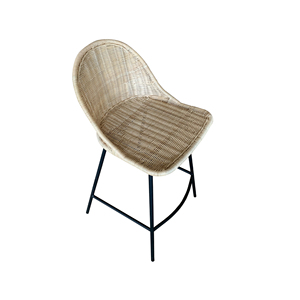 HLM56 Nordique Minimaliste Extérieur Jardin Balcon Rotin Café <span class=keywords><strong>Chaise</strong></span> Cadre En Métal Tissé Canne À Manger <span class=keywords><strong>Chaise</strong></span> - Product Image 4