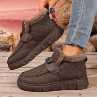 Nouvelles bottes d'hiver basses pour femmes, tige en microfibre, semelle épaisse, doublure en polaire extra épaisse, chaussures chaudes et confortables avec
