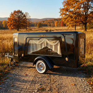 Véhicule de transport spécial, calèche, charrette, voiture funéraire, cercueil funéraire noir traîné par des chevaux à vendre - Product Image 1