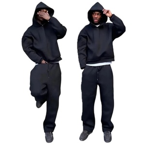 Conjunto Deportivo Personalizado de Sudadera con Capucha y Pantalones de Chándal de Algodón Grueso para Invierno, Transpirable y Funcional para Hombre - Product Image 1