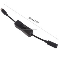 Kabel Ekstensi USB C Male ke Female Tipe C dengan Sakelar On/Off untuk Pengisian Daya dan Transfer Data untuk Raspberry Pi