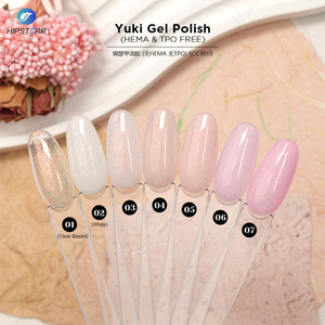 Vernis Gel Professionnel Blanc Pailleté Auto-nivelant Yuki UV Sans HEMA & TPO, Gel UV Pailleté Nude, Logo Personnalisé - Product Image 2