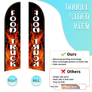 รถขายอาหารขนาด 2.5*11.5 ฟุต ธงขนนกคุณภาพสูงแบบกำหนดเอง ธงชายหาดสำหรับงานปาร์ตี้ริมชายหาดและการโฆษณาส่งเสริมการขาย - Product Image 2