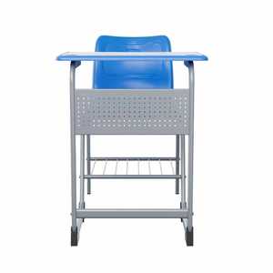 Conjunto de escritorio y silla escolar Lin Ying, azul, estilo moderno minimalista, para uso en el aula por parte de los estudiantes. - Product Image 4