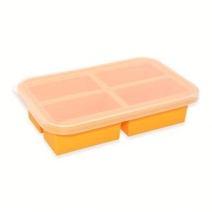 Bac à glaçons en silicone extra large sans BPA à 4 cavités pour bouillons et sauces, portions de 1 tasse, avec couvercle - Product Image 2