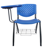 Chaise d'entraînement en plastique avec tablette d'écriture et porte-livre