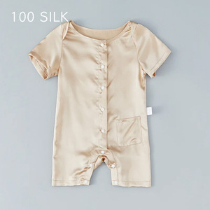 (<span class=keywords><strong>Pigiama</strong></span> da donna) pagliaccetto da bambino 100% seta di gelso body intero <span class=keywords><strong>pigiama</strong></span> da neonato estivo - Product Image 3