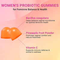 Gummies Probiotiques Véganes Sans Sucre HALAL à Marque Blanche OEM pour l'Équilibre Féminin – Complément de Soutien à la Flore Vaginale pour Femmes