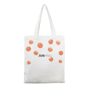 Bolsa de tela de compras ecológica de bajo MOQ, bolsa de mano de algodón de lona lisa en blanco reutilizable reciclada con logotipo personalizado