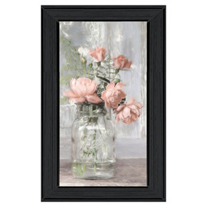 HMS Cottage rose pesca nero incorniciato stampa arte da parete elegante decalcomania per la decorazione della casa - Product Image 2