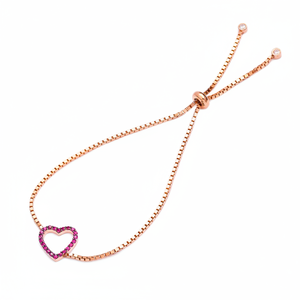 Ruby Stone Hollow Heart Design <b>Adjustable</b> <b>Bracelet</b> Wholesale Handmade Turkish Silver Jewelry - Product Image 2