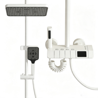 Système de robinetterie de bain thermostatique intelligent à affichage LED moderne, touches de piano, jet de pluie doux