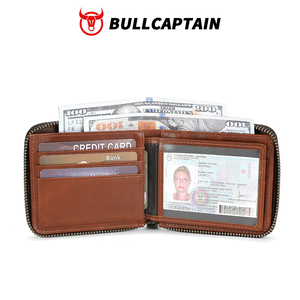 Portefeuille en cuir véritable BULLCAPTAIN pour homme, avec pince à billets, porte-cartes de crédit et porte-monnaie. - Product Image 4