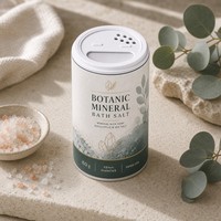 Boîte en carton personnalisée pour sels de bain avec couvercle hermétique pour l'emballage de sels minéraux de spa, marque privée, vente en gros, fournisseur d'usine OEM
