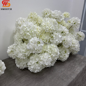 Smooth Pure White Hydrangea <b>Artificial</b> <b>Flower</b> Set Decor Handmade Wedding Backdrop Reusable Classic Style - Product Image 3