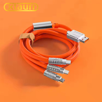 XTAURI BX086, Cable de Datos USB-C a Cobre Puro 3 en 1 de 120W con Carga Rápida, 2m, Revestimiento de Nailon para Teléfono e Impresora, Gran Venta