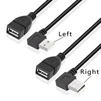 Câble court USB avec interrupteur marche/arrêt 90 degrés à angle gauche et droit mis à niveau USB A 2.0 câble de commutation de données mâle à femelle