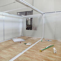 Préfabriqué minuscule Maison Prfabrique Chine 26ft * 10ft avec panneaux sandwich avec toit en pente Maison modulaire conteneur pour bureau