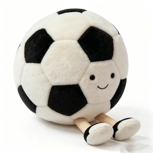 Peluche de fútbol hexagonal clásico personalizado en blanco y negro, peluche de fútbol con forma redonda, peluche de balón de fútbol con extremidades pequeñas - Product Image 1