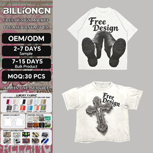 Camiseta de algodón con serigrafía para hombre, ropa de calle, gráfico recortado cuadrado, venta al por mayor, de gran tamaño y talla grande con diamantes de imitación - Product Image 1