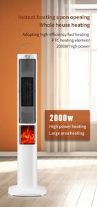 Calentador de Aire con Llama 3D, 3 Velocidades, Control Remoto, Gran Angular, Calefacción PTC, Temporizador, 1000W, Eficiente Energéticamente, Uso Doméstico - Product Image 6
