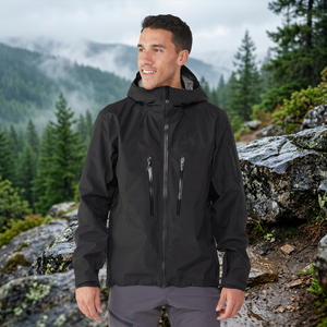Veste coupe-vent OEM imperméable unisexe à capuche zippée pour le cyclisme en extérieur, col montant, patchwork, en laine fine, vente en gros - Product Image 3