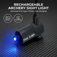Accessoires d'entretien pour arc de tir à l'arc, lumière de visée LED rechargeable avec 3 niveaux de luminosité pour arcs de 30 à 55 livres, chasse