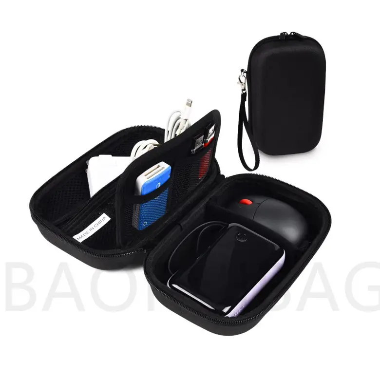 Sac de transport portable EVA pour disque dur, dimensions et couleurs personnalisées, sac de rangement pour disque dur HDD, pochette avec fermeture éclair pour écouteurs powerbank