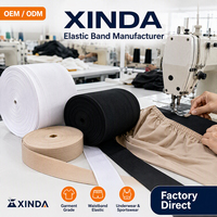 Bande élastique tissée à rayures Xinda Premium pour la couture de vêtements de mode, ruban de finition, largeur personnalisable, directement de l'usine