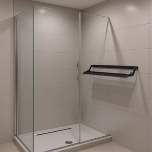 Étagère de douche en aluminium 31,5 pouces noire encastrée murale pour salle de bain, design minimaliste à un seul niveau, étanche - Product Image 2