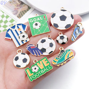 QY wholesale Soccer Theme Zinc Alloy Keychains With Ball Jersey <b>Shoe</b> And Player Charms Collectible Toy Gift - Product Image 1