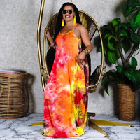 Nouvelle Collection Go Party Robe Longue Femme Grande Taille XL-5XL Tie-Dye Ample à Bretelles Style Dos Nu pour l'Été Vêtements