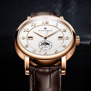 Reloj PONIGER para hombre, nuevo reloj mecánico automático de marca superior, reloj de moda de lujo, reloj multifunción resistente al agua de acero inoxidable para hombre - Product Image 3
