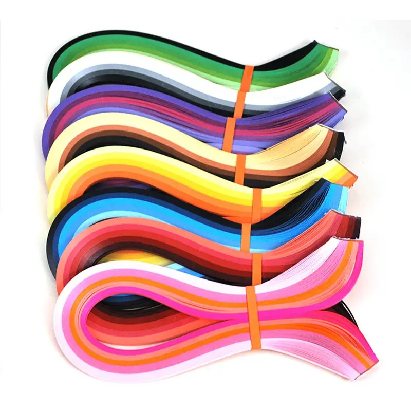 2022 New 10mm width 5color gradual change popular diy paper quilling art with 125 Strips